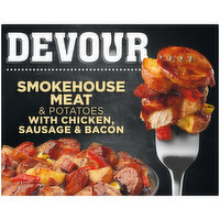 Devour Smokehouse Meat & Potatoes with Chicken, Sausage & Bacon in Memphis Style BBQ Sauce Frozen Meal, 9.8 Ounce