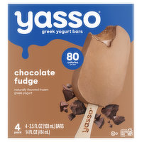 Yasso Yogurt Bars, Greek, Chocolate Fudge, 4 Pack, 4 Each