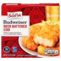 SeaPak Budweiser Beer Battered Cod, 12.5 Ounce