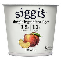 Siggi's Yogurt, Nonfat, Peach, 5.3 Ounce