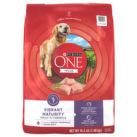 Purina One +Plus Dog Food, Vibrant Maturity, Adult 7+ Formula, 16.5 Pound