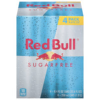 Red Bull Energy Drink, Sugarfree, 4 Pack, 4 Each