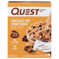 Quest Protein Bar, Chocolate Chip Cookie Dough, 4 Each