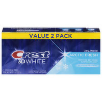 Crest 3D White Toothpaste, Anticavity, Fluoride, Arctic Fresh, Advanced, Value 2 Pack, 2 Each