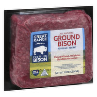 Great Range Bison, Ground, 90%/10%, 16 Ounce