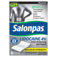 Salonpas Pain Relieving Gel-Patch, Maximum Strength, Patches, 6 Each