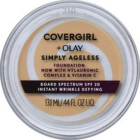 CoverGirl + Olay Simply Ageless Foundation + Titanium Dioxide Sunscreen, Classic Ivory 210, 0.4 Ounce