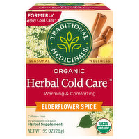 Traditional Medicinals Herbal Supplement, Organic, Herbal Cold Care, Elderflower Spice, Tea Bags, 16 Each