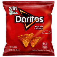 Doritos Tortilla Chips , Nacho Cheese Flavored, 1 Ounce