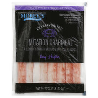 MOREYS Crabfavorites Crabmeat, Imitation, Leg Style,, 16 Ounce