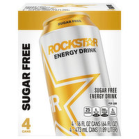 Rockstar Energy Drink , Sugar Free, 4 Each