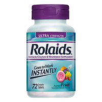 Rolaids Antacid, Ultra Strength, Chewable Tablets, Assorted Fruit, 72 Each