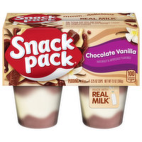 Snack Pack Chocolate Vanilla Flavored Pudding, 4 Each