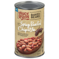 Saucy Spoon Baked Beans, Spicy Roasted Chipotle, 28 Ounce