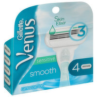 Gillette Cartridges, Smooth Sensitive, 3 Blades, 4 Each