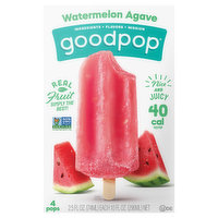 GoodPop Pops, Watermelon Agave, 4 Each