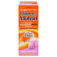 Motrin Pain Reliever/Fever Reducer, Bubble Gum Flavor, Children's, 4 Fluid ounce