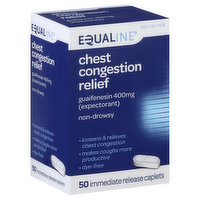 Equaline Chest Congestion Relief, 400 mg, Immediate Release Caplets, 50 Each