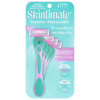 Skintimate Razors, Sensitive Skin, Unscented, 4 Each