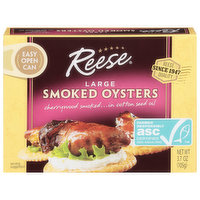 Reese Oysters, Smoked, Large, 3.7 Ounce