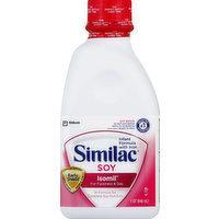 Similac Infant Formula, Soy, with Iron, Ready to Feed, Birth to 12 Months, 1 Quart