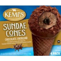 Kemps Chocolate Sundae Cones, 4 Each