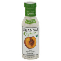 Briannas Dressing, Organic, Poppy Seed, Rich, 10 Fluid ounce