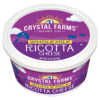 Crystal Farms Ricotta Cheese, Whole Milk, 15 Ounce