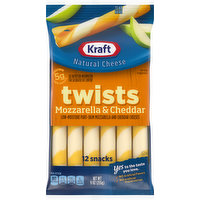 Kraft Cheese Twists, Mozzarella & Cheddar, 12 Each