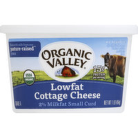 Organic Valley Cottage Cheese, Small Curd, 2% Milkfat, Lowfat, 1 Pound