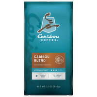 Caribou Coffee Coffee, Caribou Blend, Medium Roast, Whole Bean, 12 Ounce