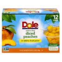 Dole Diced Peaches in 100% Fruit Juice 12 pack, 4 Ounce