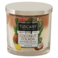 Tuscany Candle Candle, Premium Satin Wax, Coconut Colada, 1 Each