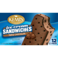 Kemps Triple Chocolate Ice Cream Sandwiches, 12 Each