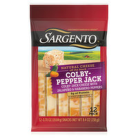 Sargento Cheese, Colby-Pepper Jack, 12 Each