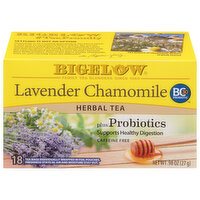 Bigelow Bigelow Lavender Chamomile plus Probiotics, Caffeine Free Herbal Tea, Tea Bags, 18 Ct, 18 Each