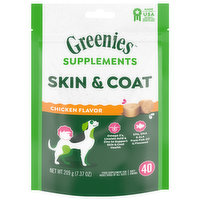 Greenies Food Supplement, Adult, Skin & Coat, Soft Chews, 7.37 Ounce