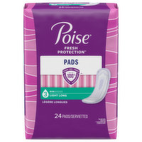 Poise Pads, Light, Long, 24 Each