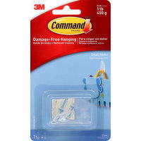 Command Hooks, Clear, Small, 2 Each