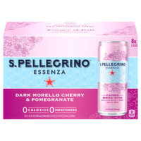 S.Pellegrino Essenza Mineral Water, Dark Morello Cherry & Pomegranate Flavored, 8 Each