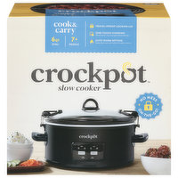 Crockpot Slow Cooker, Cook & Carry, 6 Qt Oval, 7+ People, 1 Each