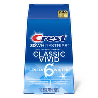 Crest Whitestrip 3d White 3D Whitestrips Classic Vivid At-home Teeth Whitening Kit, 10 Treatments, 10 Each