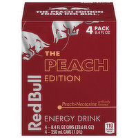 Red Bull The Peach Edition Energy Drink, Peach-Nectarine, 4 Pack, 4 Each