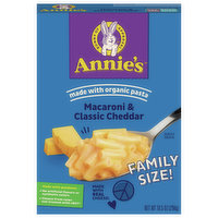 Annie's Macaroni & Classic Cheddar, Family Size, 10.5 Ounce