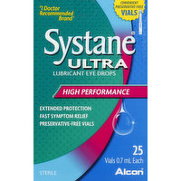 Systane Eye Drops, Lubricant, High Performance, Vials, 25 Each