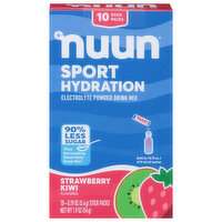 Nuun Electrolyte Powder Drink Mix, Strawberry Kiwi Flavored, Sport Hydration, 10 Each