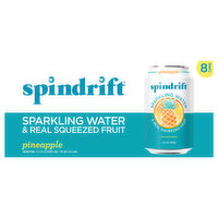 Spindrift Sparkling Water, Pineapple, Unsweetened, 8 Each