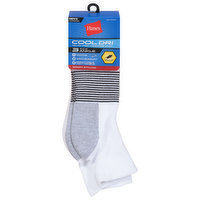 Hanes Cool Dri Socks, Ankle, 6-12 Shoe Size, Men’s, 3 Each