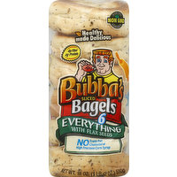 Bubbas Bagels, Everything with Flax Seeds, Sliced, 6 Each