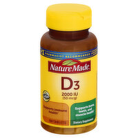 Nature Made Vitamin D3, 50 mcg, Tablets, 100 Each